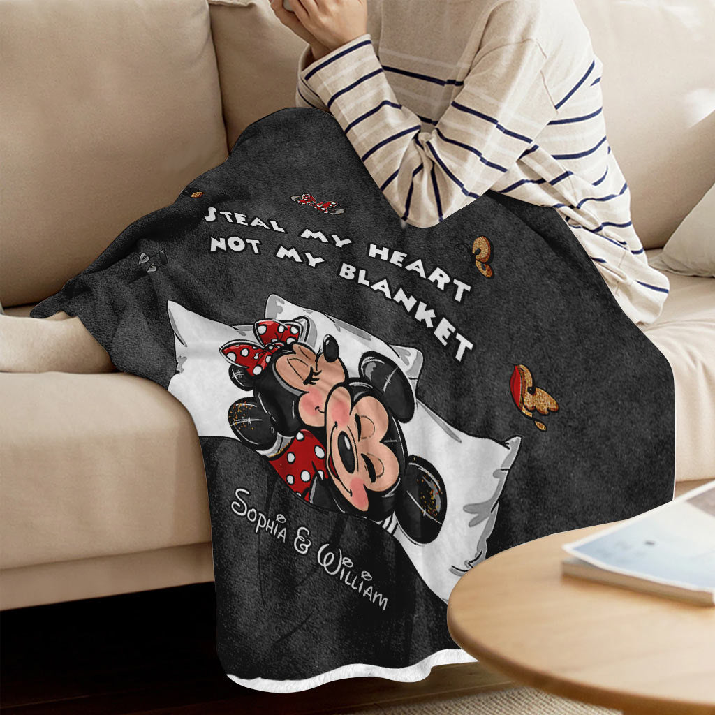 Personalized Couple Blanket with Steal My Heart Design Blanket GradoCreations