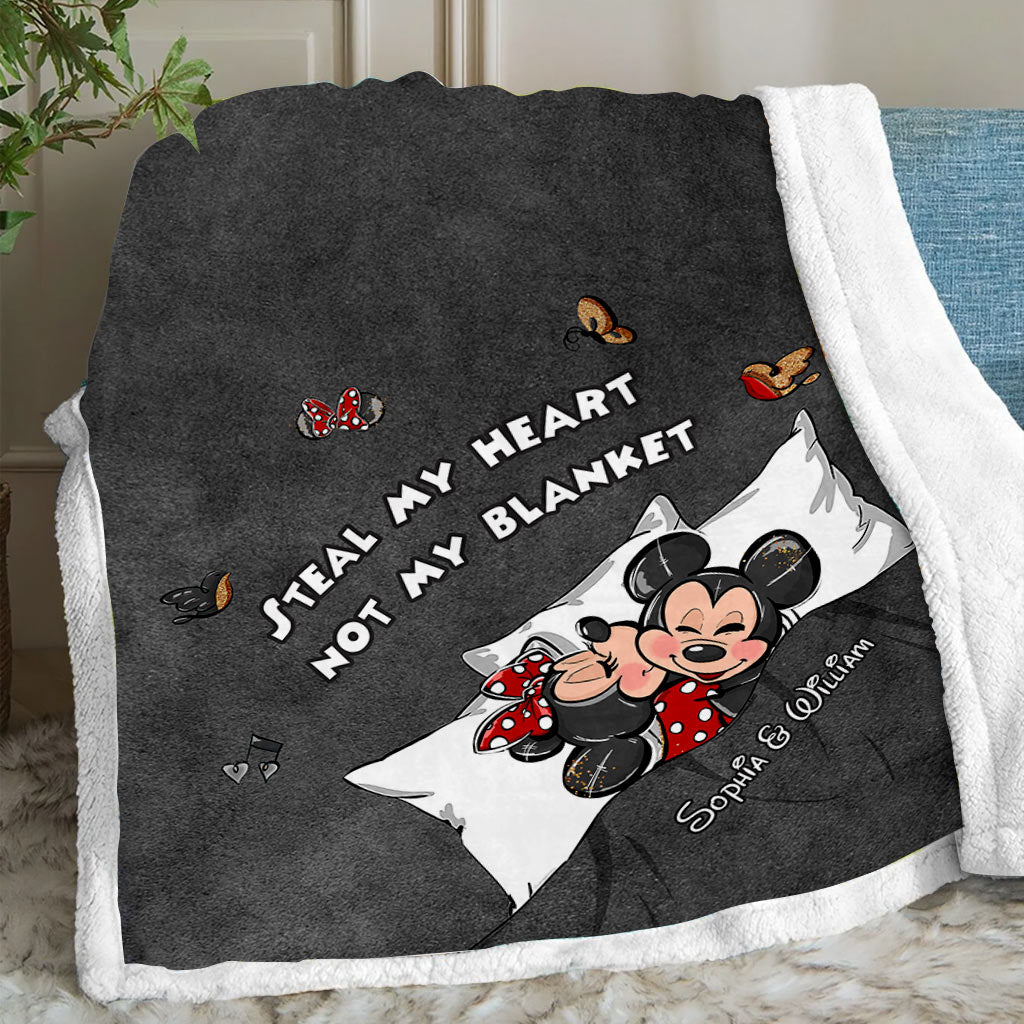 Personalized Couple Blanket with Steal My Heart Design Blanket GradoCreations