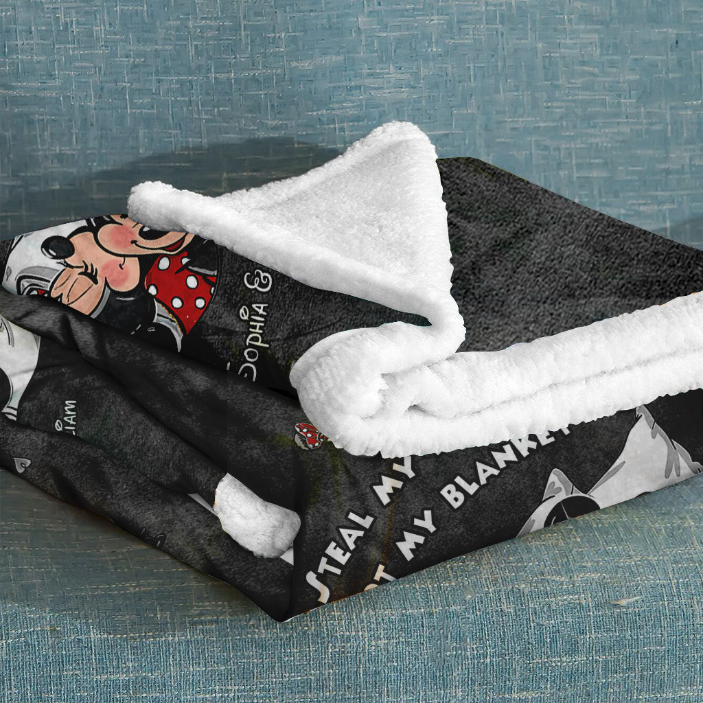 Personalized Couple Blanket with Steal My Heart Design Blanket GradoCreations