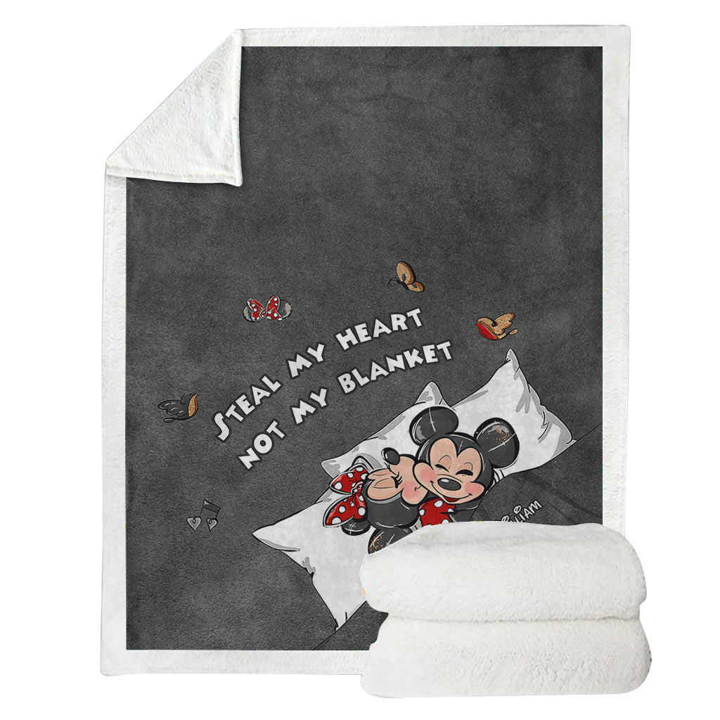 Personalized Couple Blanket with Steal My Heart Design Blanket GradoCreations