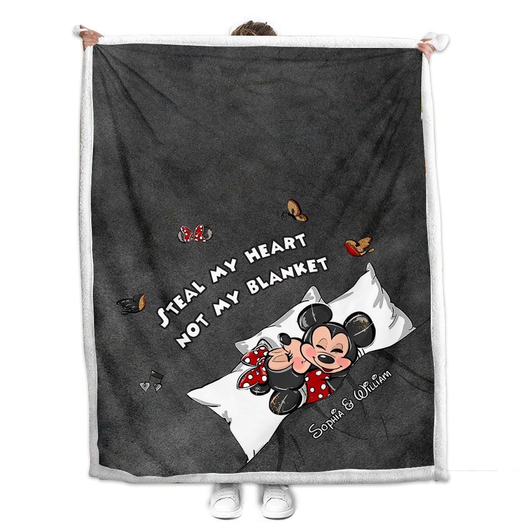 Personalized Couple Blanket with Steal My Heart Design Blanket GradoCreations