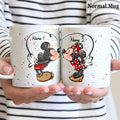 Personalized Mickey & Minnie Couple Mug Custom Names Gift Mug GradoCreations