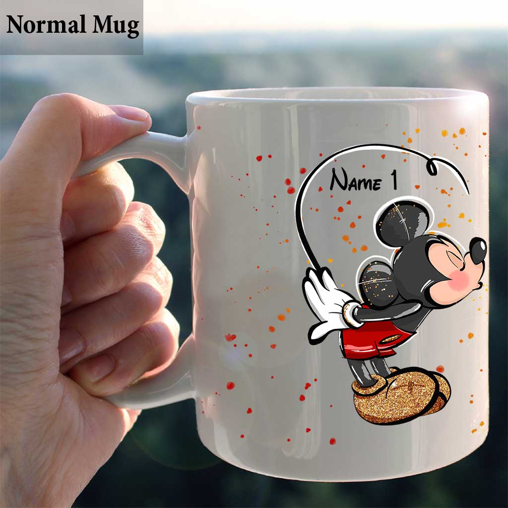 Personalized Mickey & Minnie Couple Mug Custom Names Gift Mug GradoCreations