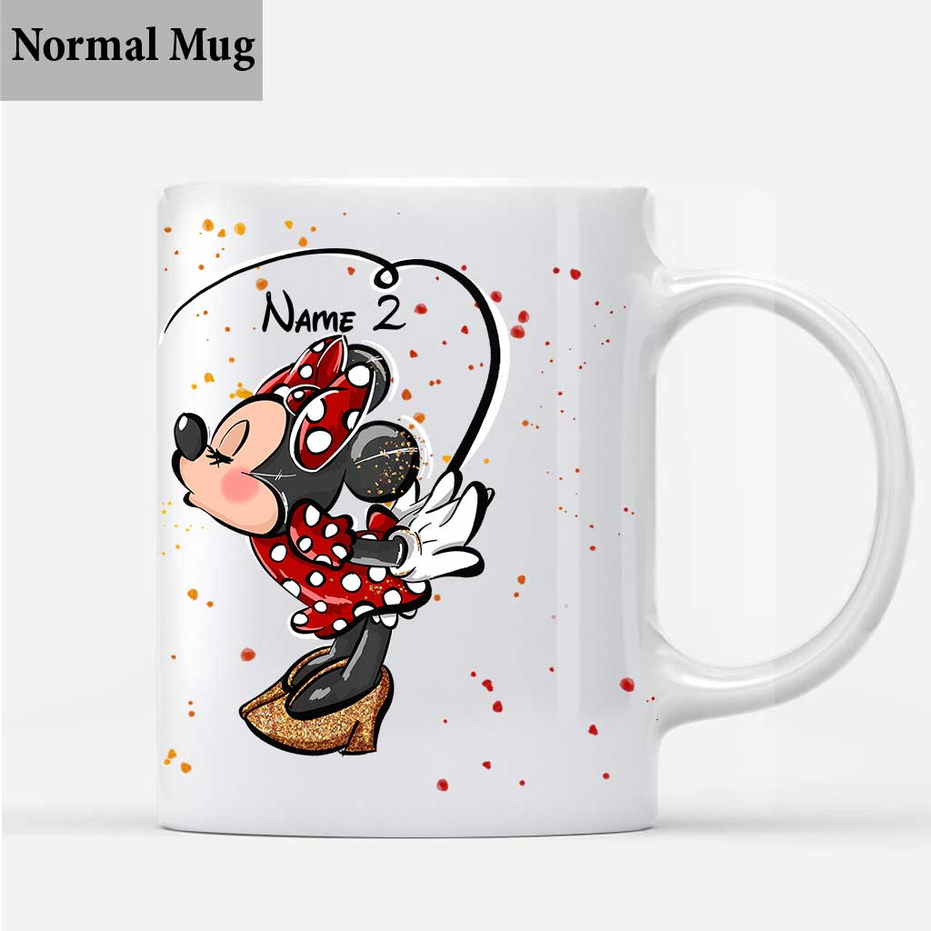 Personalized Mickey & Minnie Couple Mug Custom Names Gift Mug GradoCreations