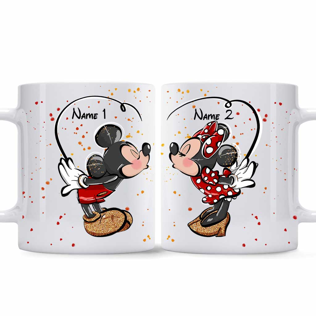 Personalized Mickey & Minnie Couple Mug Custom Names Gift Mug GradoCreations