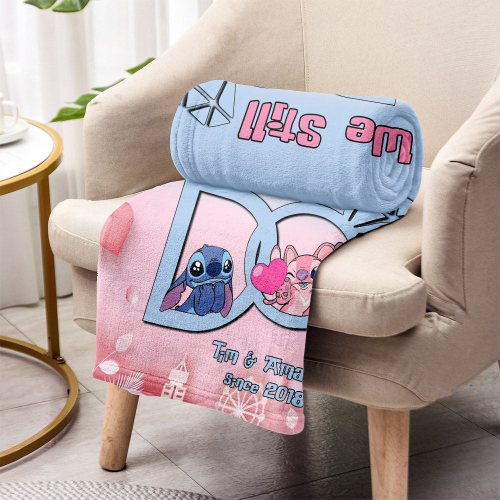 Personalized Couple Blanket with Custom Name for Anniversary Gift Blanket GradoCreations