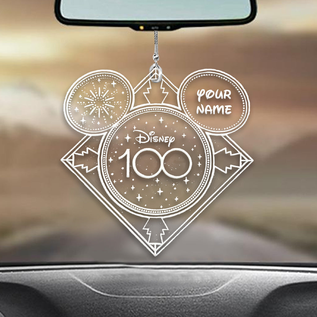 Personalized Disney 100 Car Ornament Custom Name Gift for Christmas Car Ornament GradoCreations