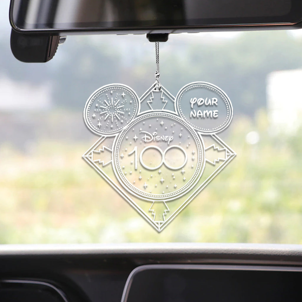 Personalized Disney 100 Car Ornament Custom Name Gift for Christmas Car Ornament GradoCreations