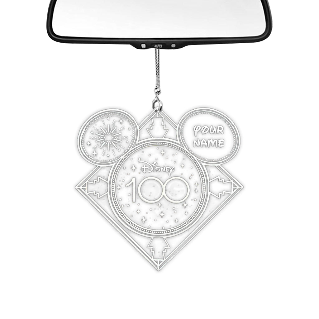Personalized Disney 100 Car Ornament Custom Name Gift for Christmas Car Ornament GradoCreations