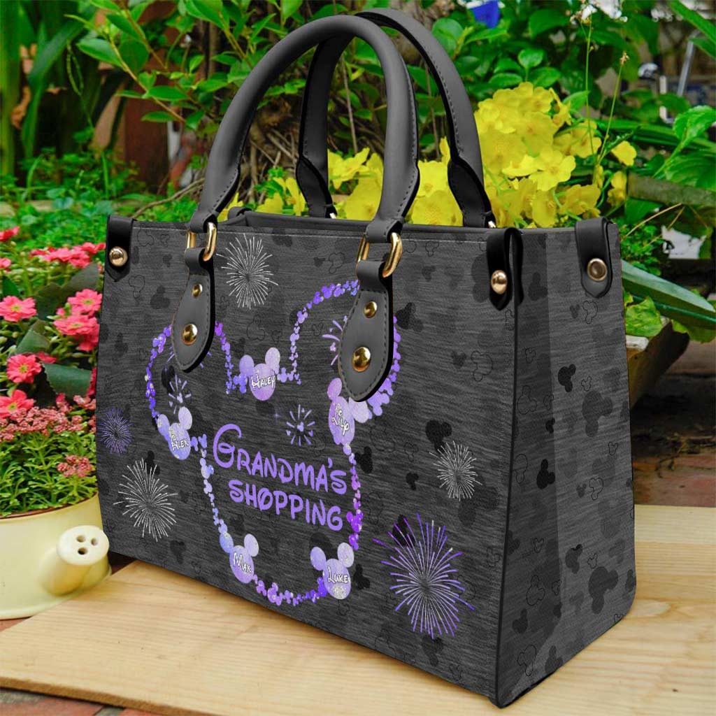 Personalized Leather Handbag for Grandma's Shopping Gift Leather Handbag GradoCreations
