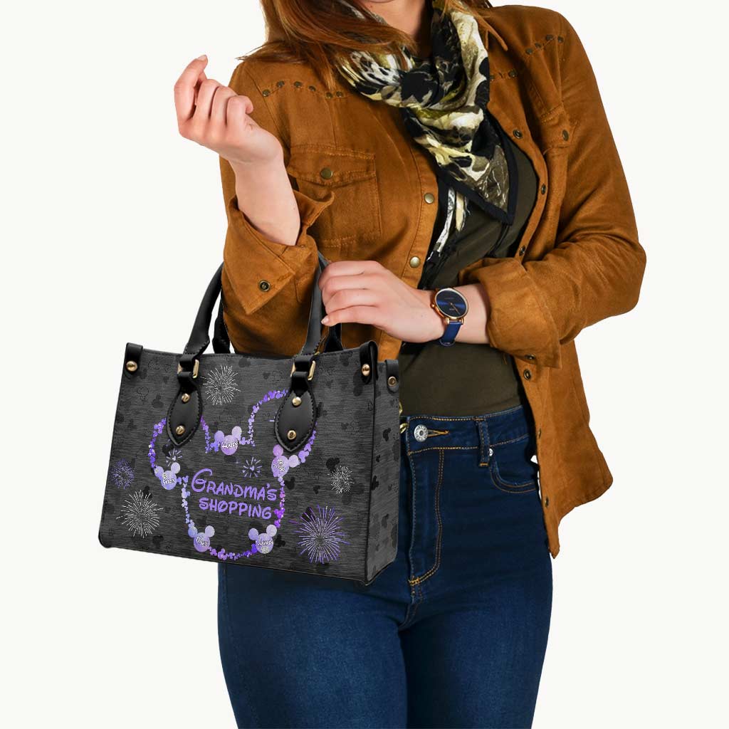 Personalized Leather Handbag for Grandma's Shopping Gift Leather Handbag GradoCreations