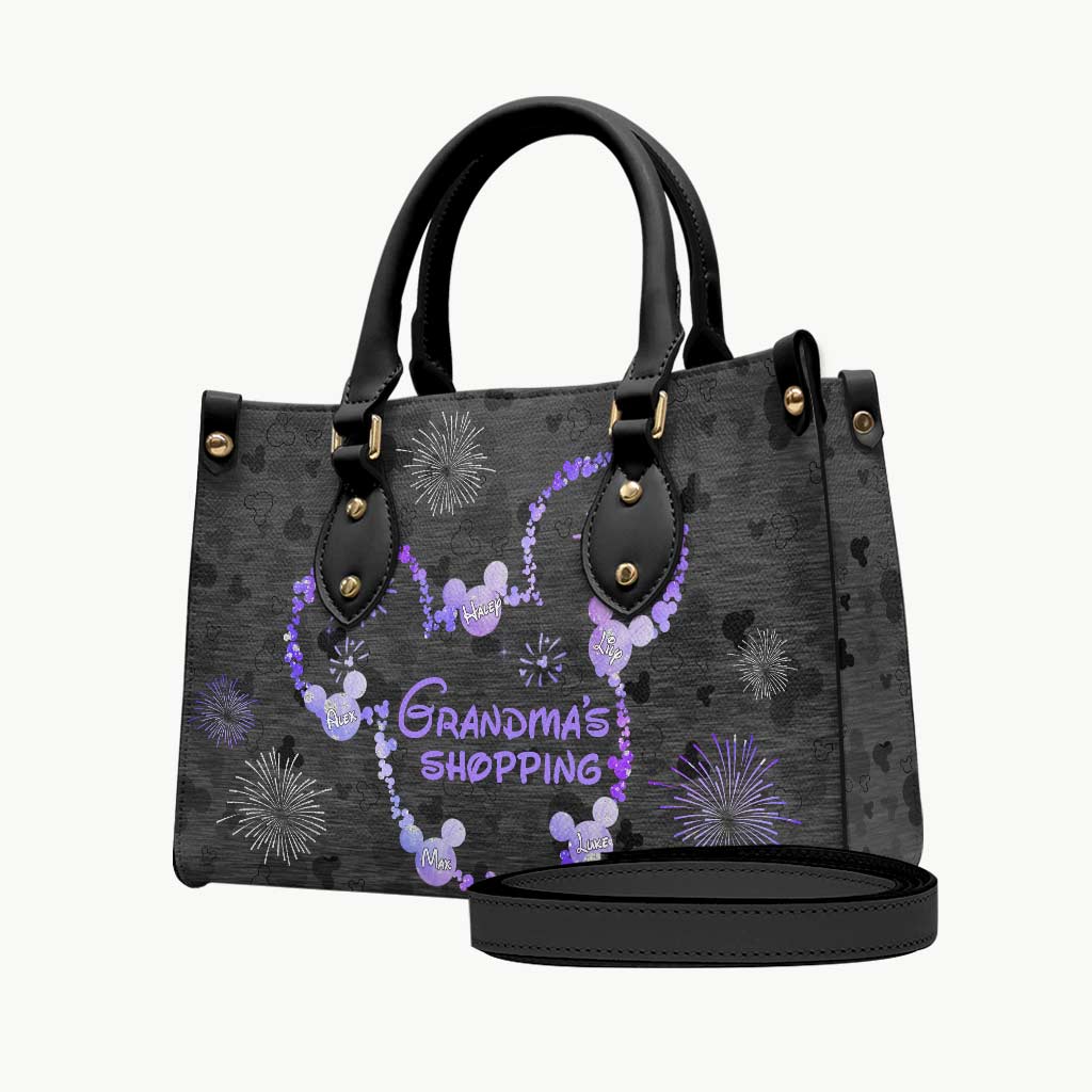 Personalized Leather Handbag for Grandma's Shopping Gift Leather Handbag GradoCreations