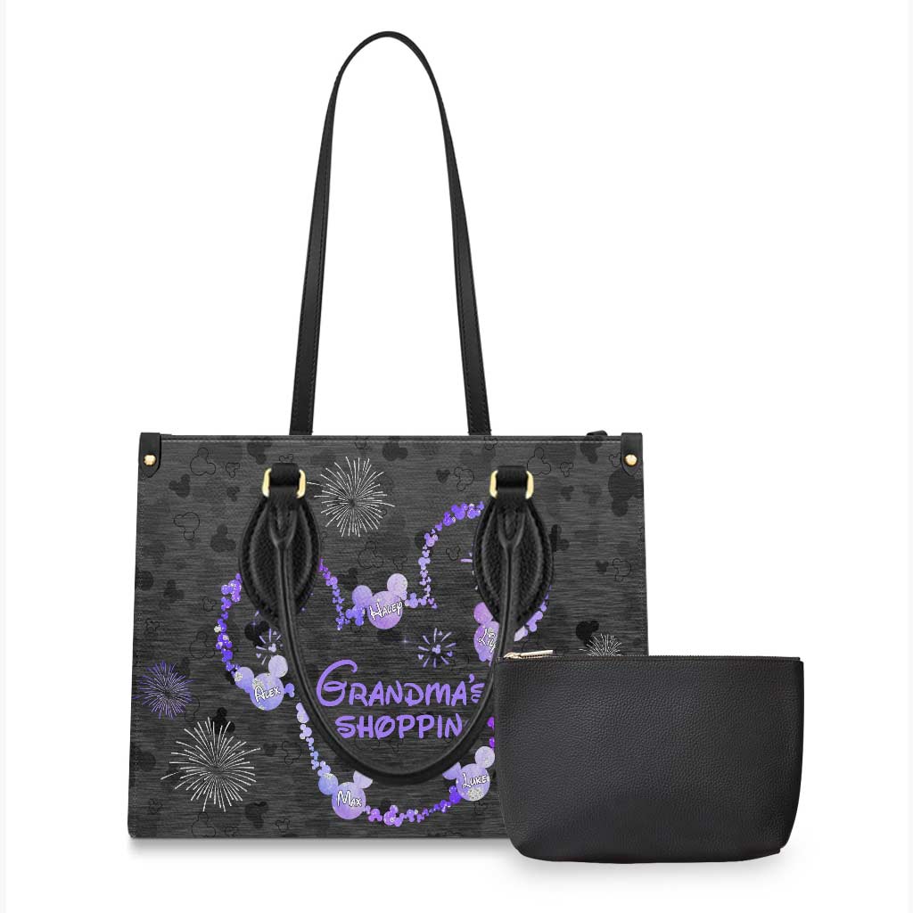 Personalized Leather Handbag for Grandma's Shopping Gift Leather Handbag GradoCreations