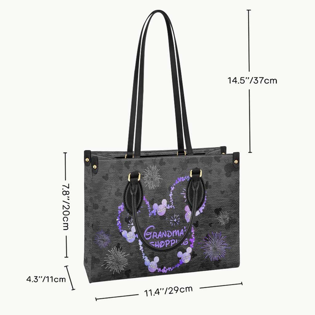 Personalized Leather Handbag for Grandma's Shopping Gift Leather Handbag GradoCreations