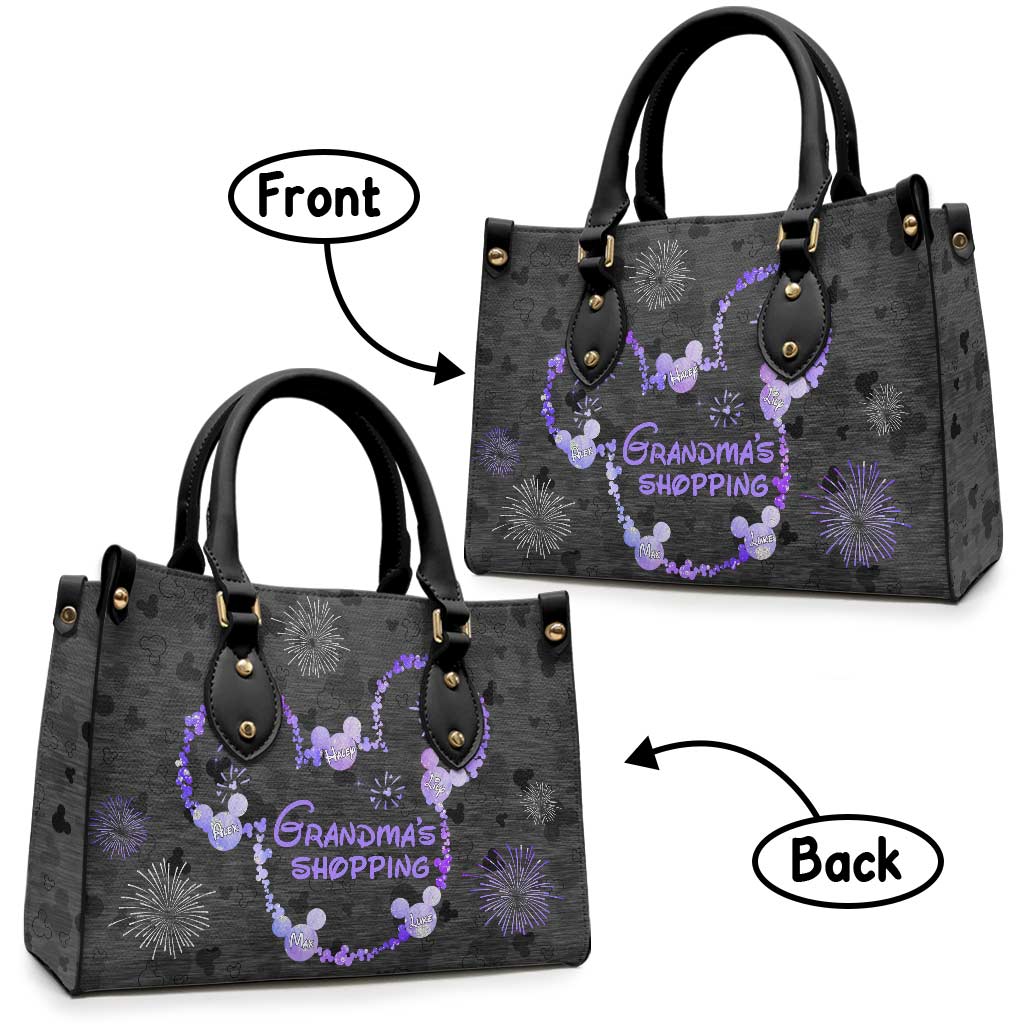 Personalized Leather Handbag for Grandma's Shopping Gift Leather Handbag GradoCreations