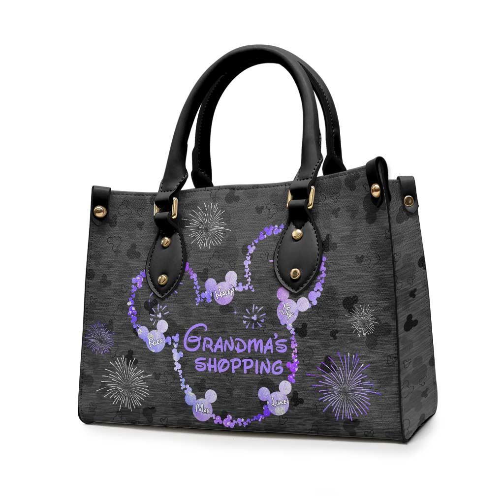 Personalized Leather Handbag for Grandma's Shopping Gift Leather Handbag GradoCreations