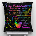 Personalized Soft Pillow with Heartwarming Message for Grandma's Granddaughter Throw Pillow GradoCreations