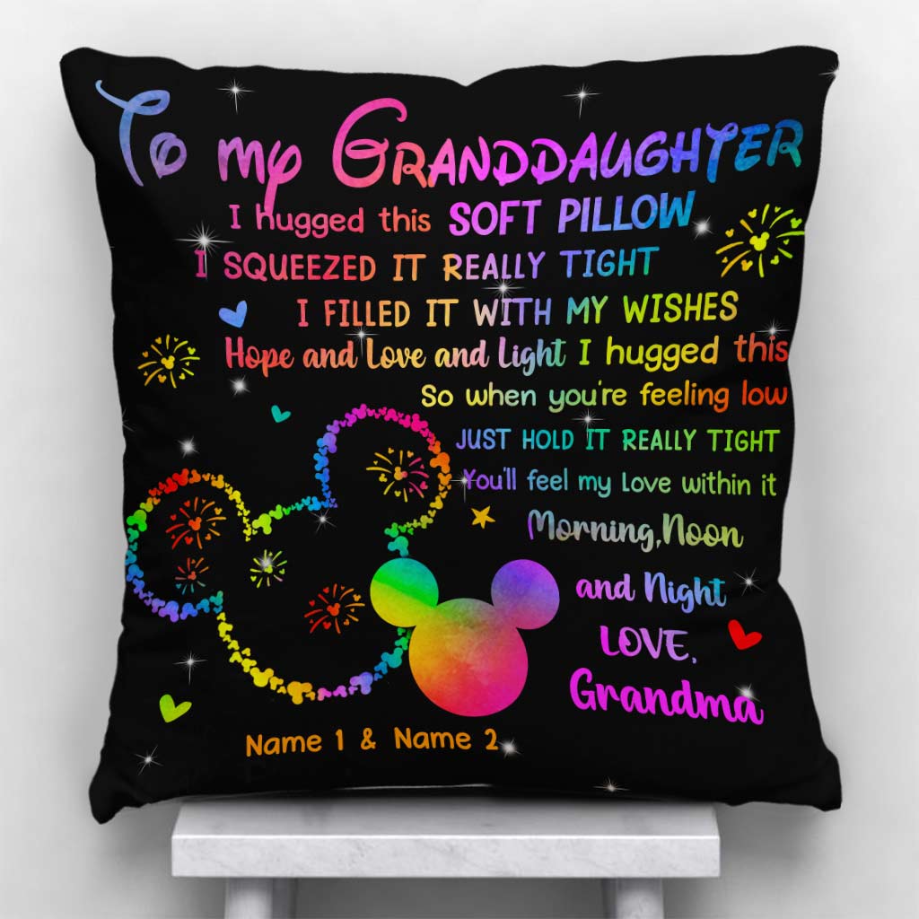 Personalized Soft Pillow with Heartwarming Message for Grandma's Granddaughter Throw Pillow GradoCreations