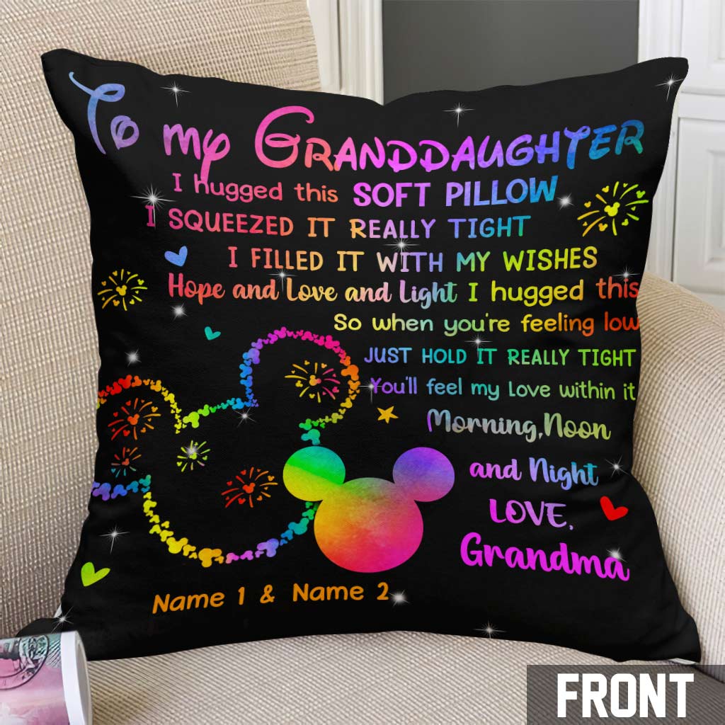 Personalized Soft Pillow with Heartwarming Message for Grandma's Granddaughter Throw Pillow GradoCreations