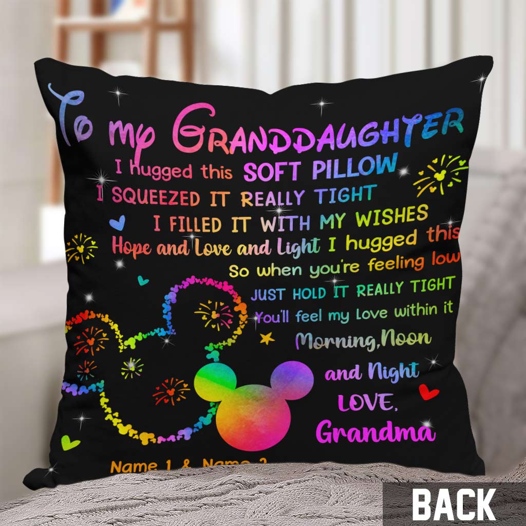 Personalized Soft Pillow with Heartwarming Message for Grandma's Granddaughter Throw Pillow GradoCreations
