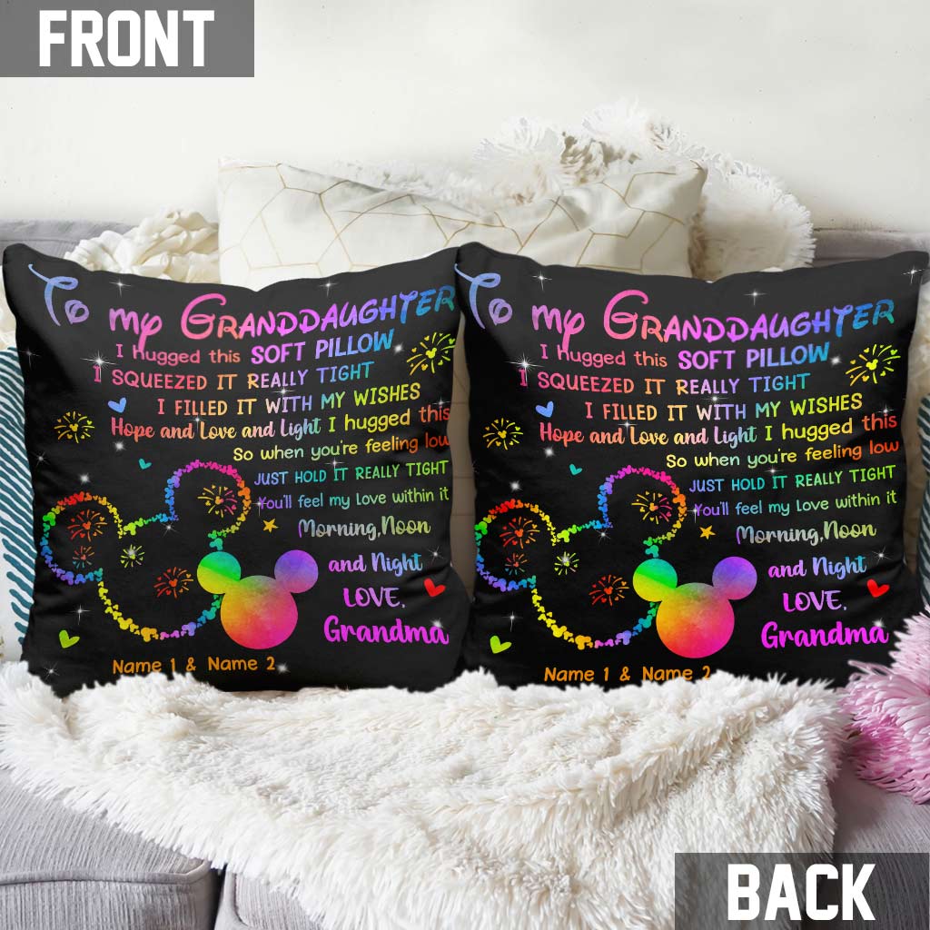 Personalized Soft Pillow with Heartwarming Message for Grandma's Granddaughter Throw Pillow GradoCreations