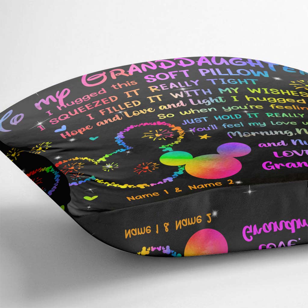 Personalized Soft Pillow with Heartwarming Message for Grandma's Granddaughter Throw Pillow GradoCreations