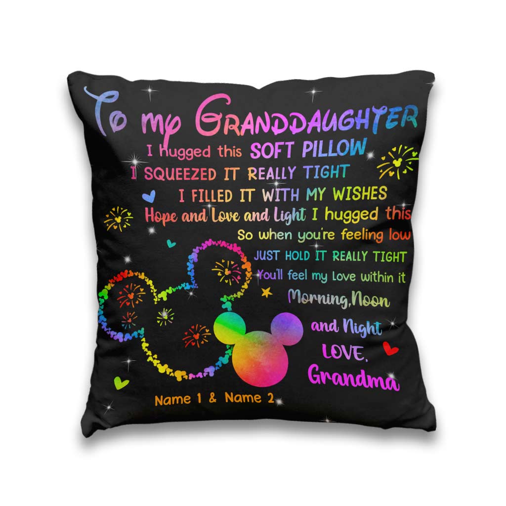 Personalized Soft Pillow with Heartwarming Message for Grandma's Granddaughter Throw Pillow GradoCreations
