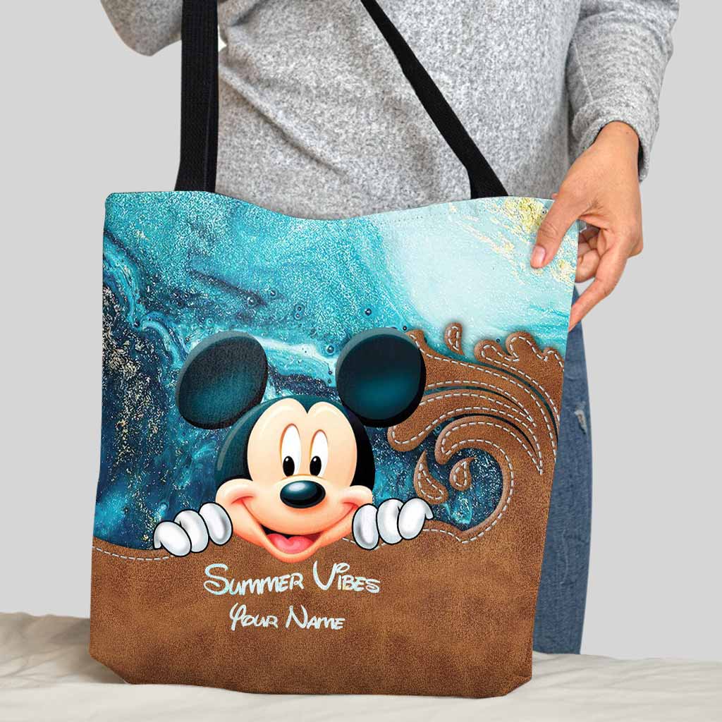 Personalized Mickey Mouse Tote Bag Summer Vibes Custom Name Gift Tote Bag GradoCreations