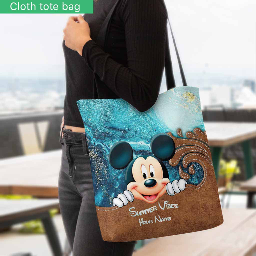 Personalized Mickey Mouse Tote Bag Summer Vibes Custom Name Gift Tote Bag GradoCreations