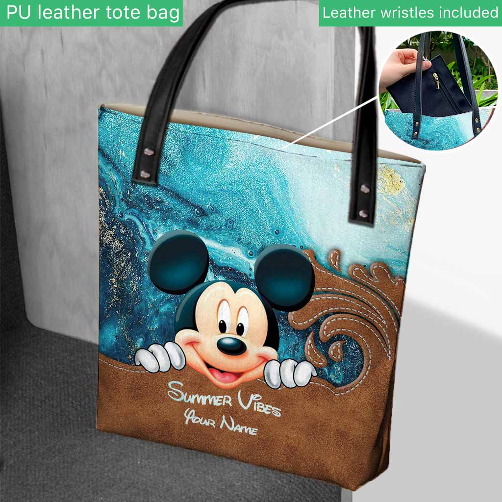 Personalized Mickey Mouse Tote Bag Summer Vibes Custom Name Gift Tote Bag GradoCreations