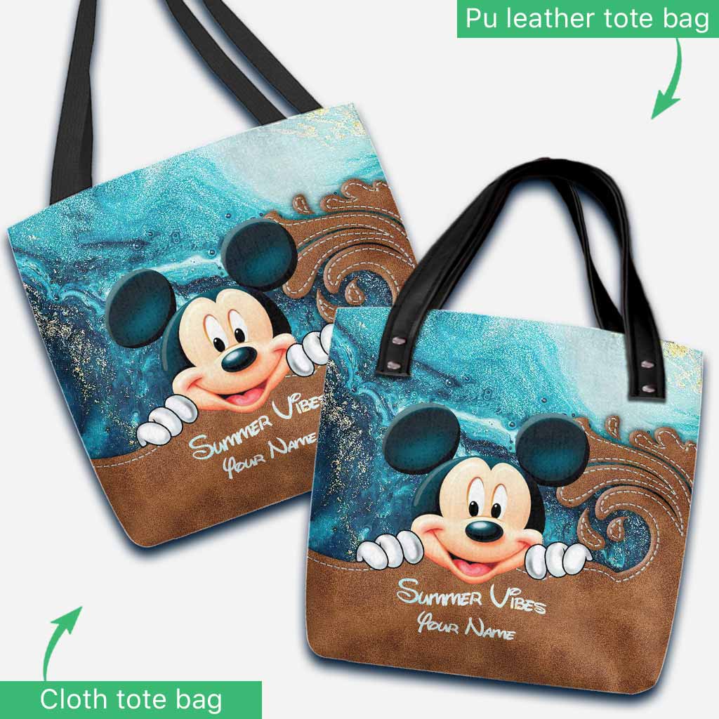 Personalized Mickey Mouse Tote Bag Summer Vibes Custom Name Gift Tote Bag GradoCreations