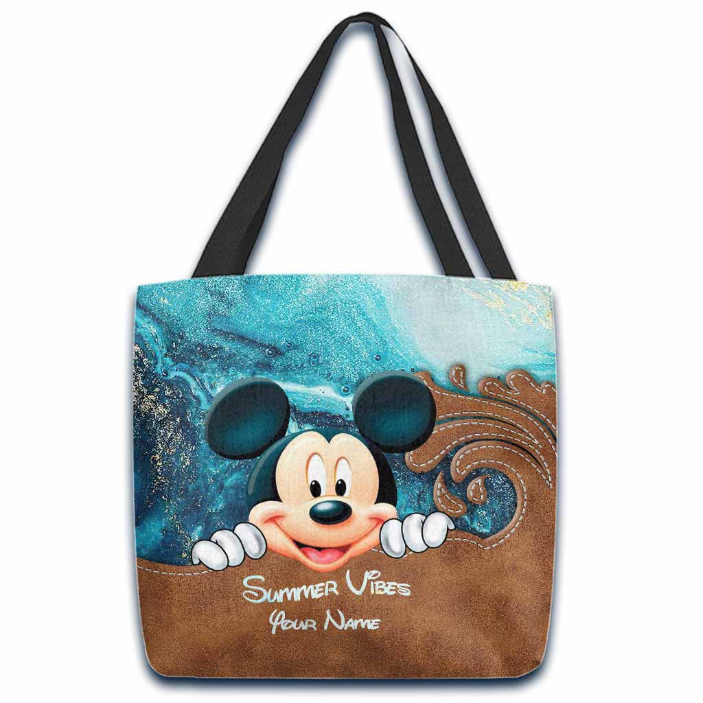 Personalized Mickey Mouse Tote Bag Summer Vibes Custom Name Gift Tote Bag GradoCreations