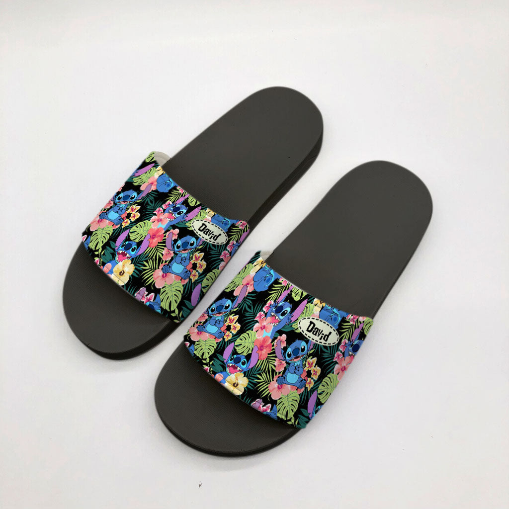 Personalized Ohana Slide Sandals with Custom Name for Beach or Home Slide Sandals GradoCreations