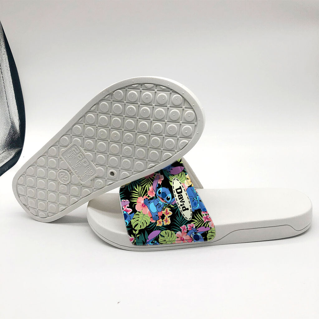 Personalized Ohana Slide Sandals with Custom Name for Beach or Home Slide Sandals GradoCreations