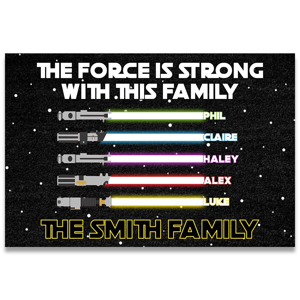 Personalized Star Wars Family Doormat Custom Name Gift for Home Doormat GradoCreations
