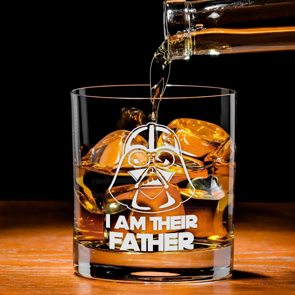 Personalized Rock Glass Custom Engraved I Am Their Father Gift for Dad Rock Glass GradoCreations