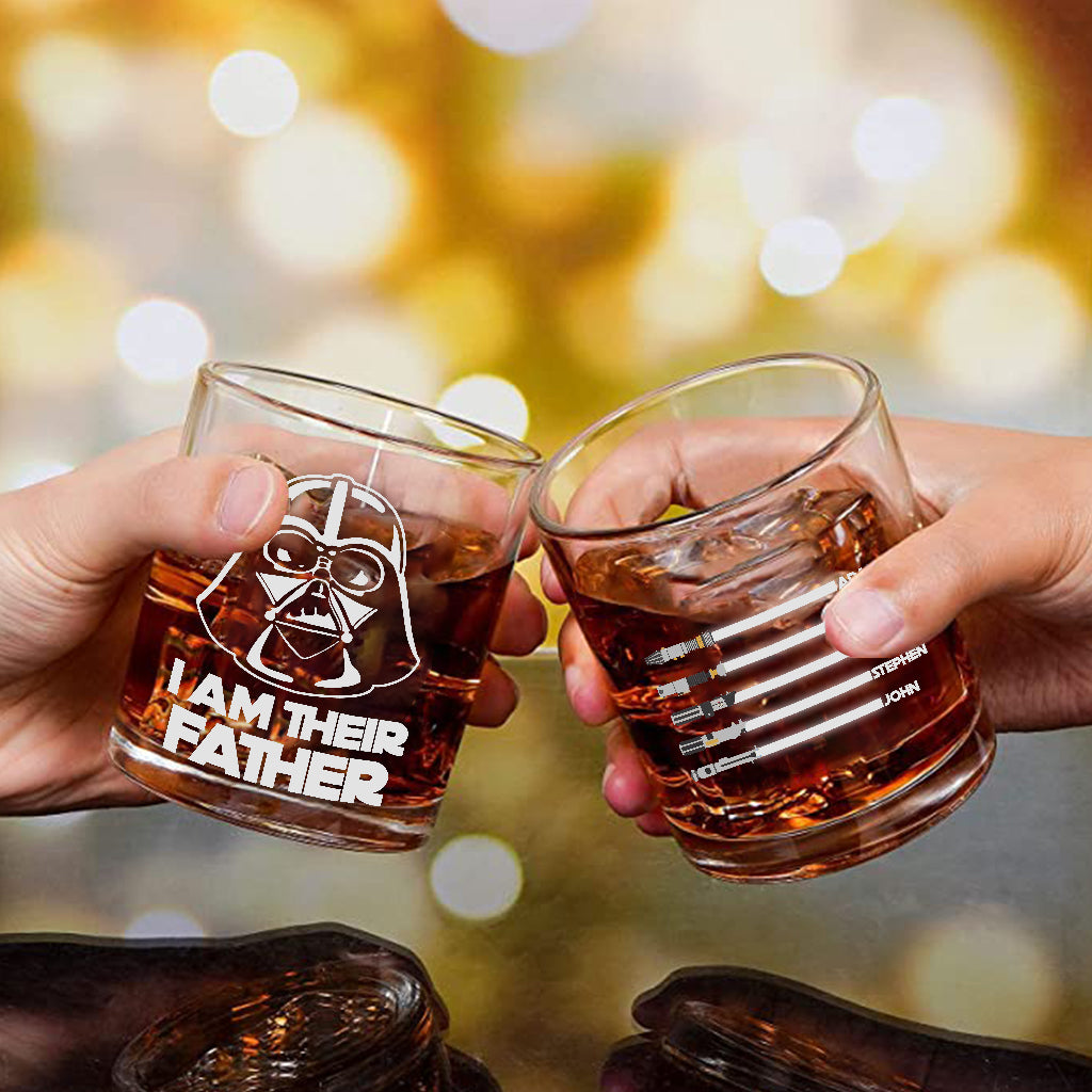 Personalized Rock Glass Custom Engraved I Am Their Father Gift for Dad Rock Glass GradoCreations
