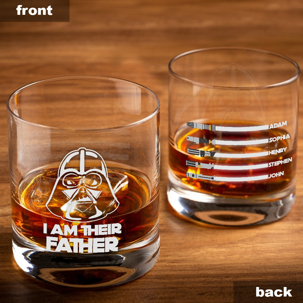Personalized Rock Glass Custom Engraved I Am Their Father Gift for Dad Rock Glass GradoCreations