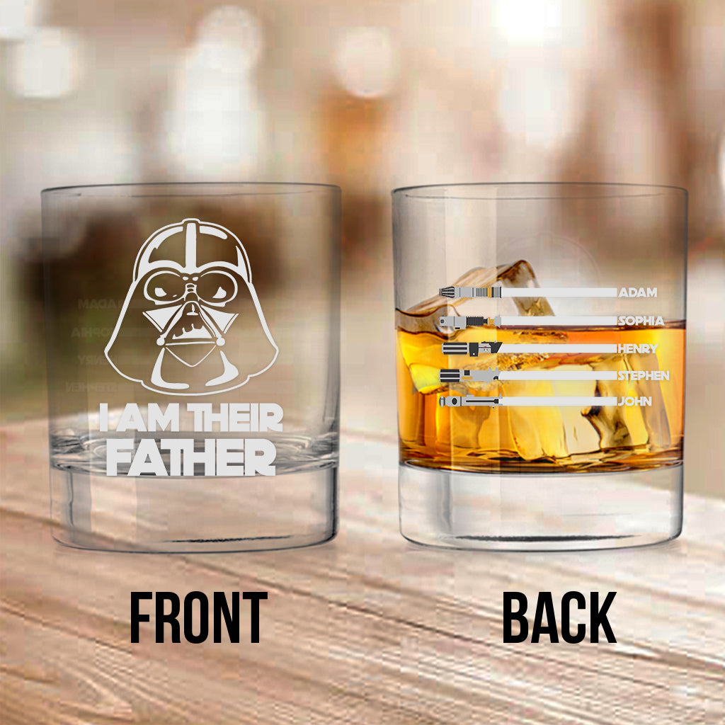 Personalized Rock Glass Custom Engraved I Am Their Father Gift for Dad Rock Glass GradoCreations