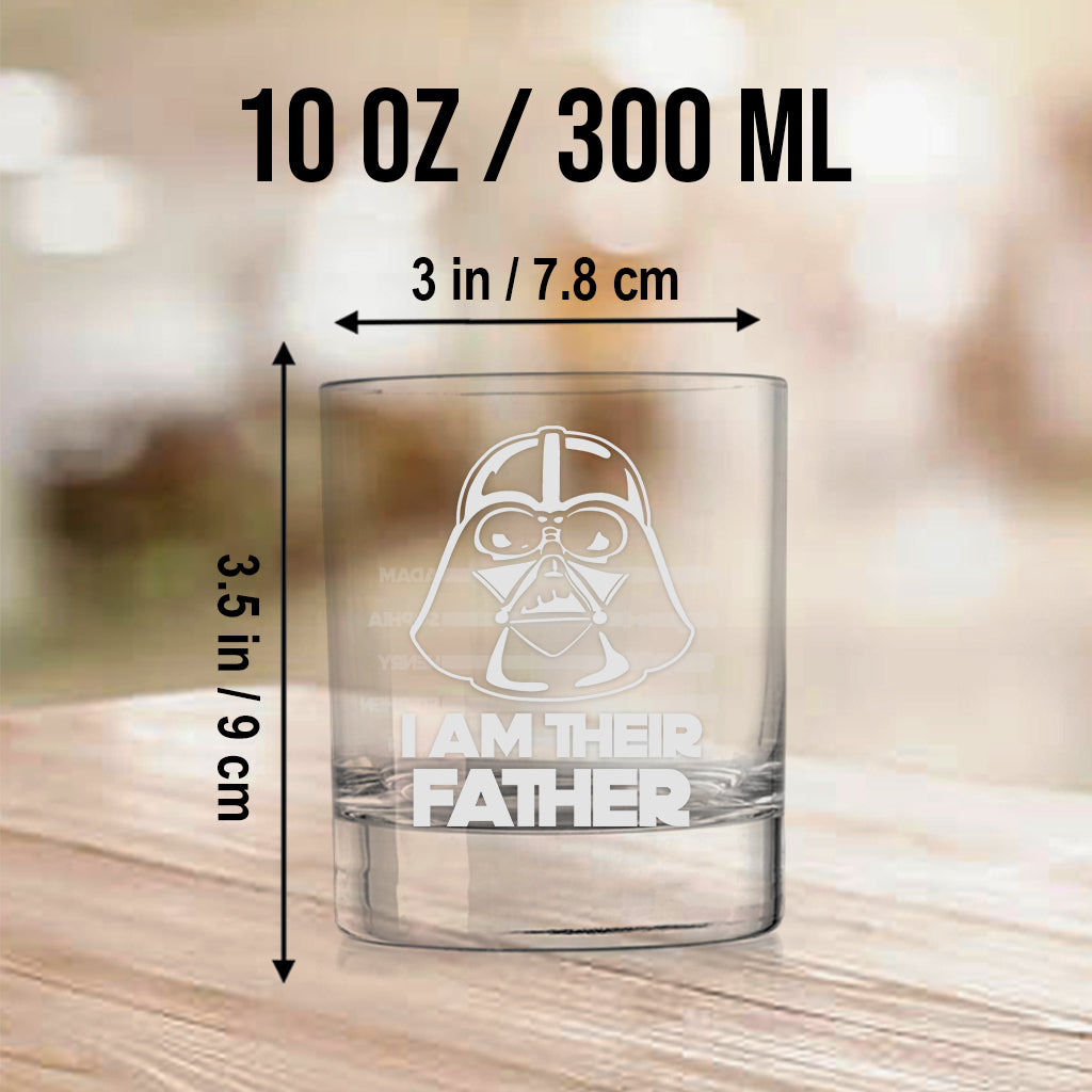 Personalized Rock Glass Custom Engraved I Am Their Father Gift for Dad Rock Glass GradoCreations