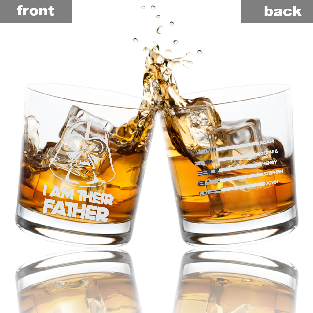 Personalized Rock Glass Custom Engraved I Am Their Father Gift for Dad Rock Glass GradoCreations