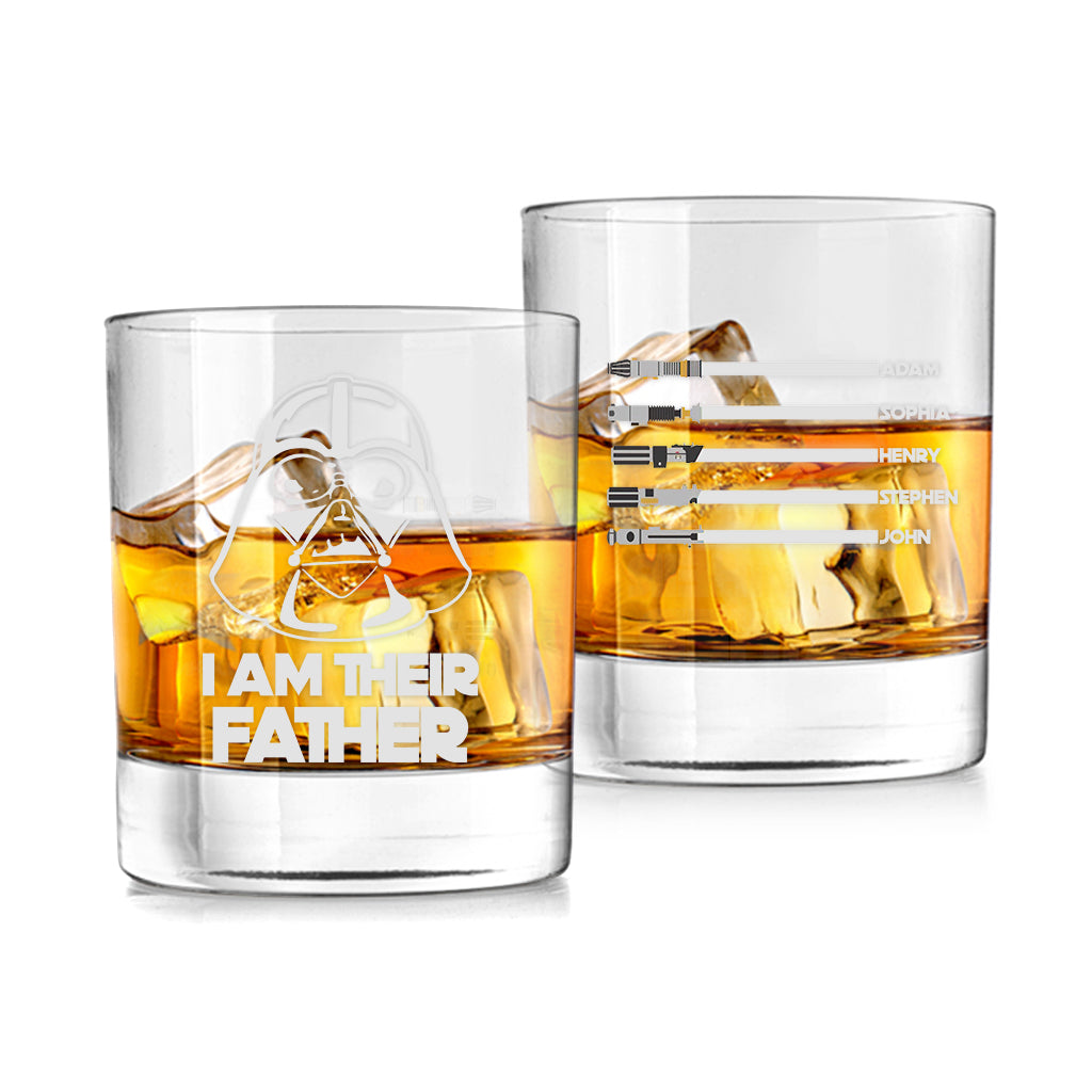 Personalized Rock Glass Custom Engraved I Am Their Father Gift for Dad Rock Glass GradoCreations