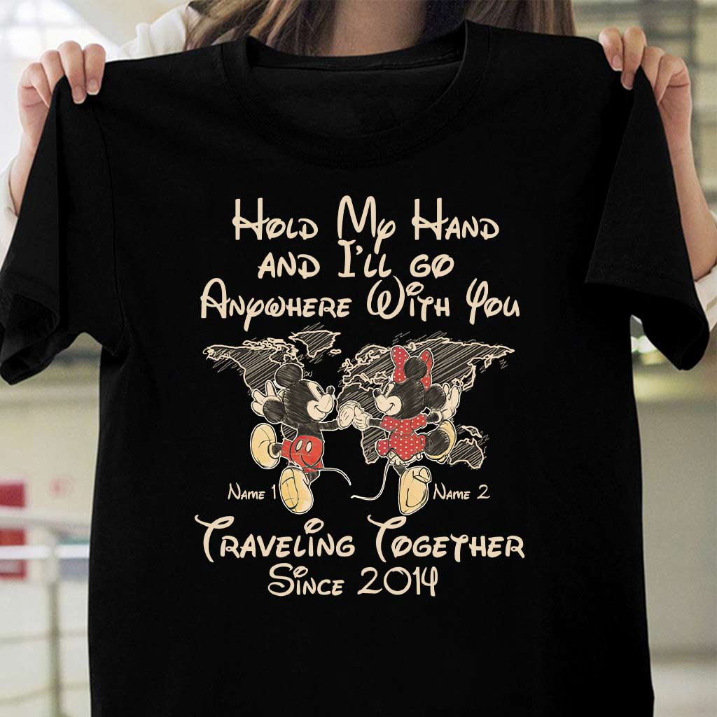Personalized Couple T-shirt Custom Names Travel Together Gift T-shirt & Hoodie GradoCreations