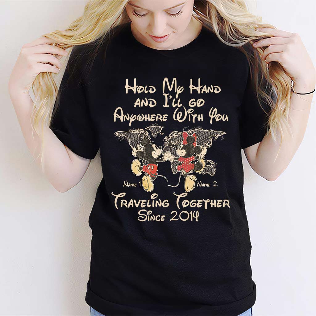 Personalized Couple T-shirt Custom Names Travel Together Gift T-shirt & Hoodie GradoCreations