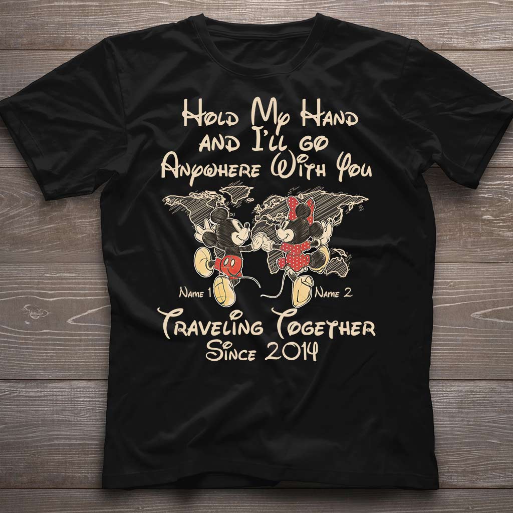 Personalized Couple T-shirt Custom Names Travel Together Gift T-shirt & Hoodie GradoCreations
