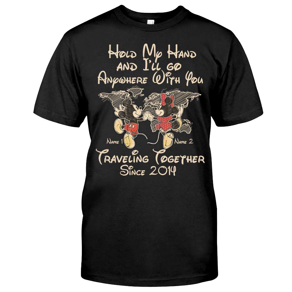 Personalized Couple T-shirt Custom Names Travel Together Gift T-shirt & Hoodie GradoCreations