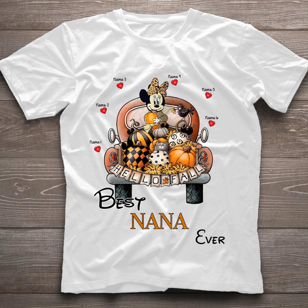 Personalized Hello Fall T-shirt & Hoodie with Custom Names for Family T-shirt & Hoodie GradoCreations