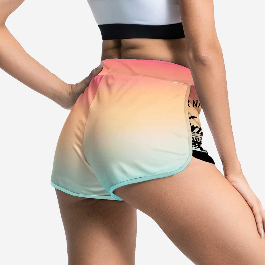 Personalized Couple's Adventure Shorts Custom Names Tropical Design Men Shorts & Women Shorts GradoCreations