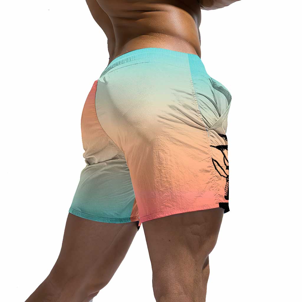 Personalized Couple's Adventure Shorts Custom Names Tropical Design Men Shorts & Women Shorts GradoCreations