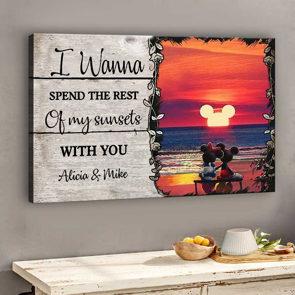 Personalized Sunset Canvas Poster Custom Name Couples Gift Canvas and Poster GradoCreations